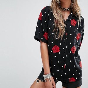 Motel Polka Dot Rose Shirt